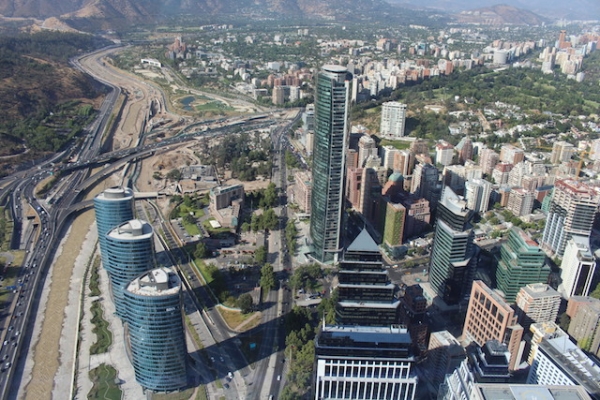 Vista panoramica da cidade de Santiago, Chile